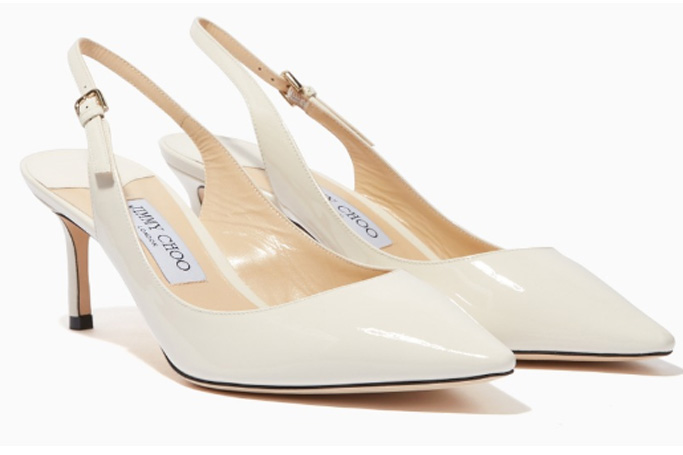 Jimmy Choo - Chalk-White Patent Erin 60 Pumps